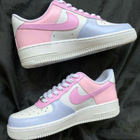 Custom AF 1s Shoes Dreamy Baby Pink with Light Baby Blue