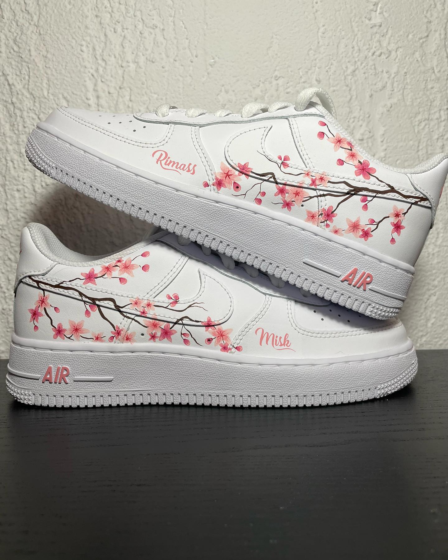 Custom AF 1s Shoes Dreamy Pastel Cherry Blossom Pink Pattern