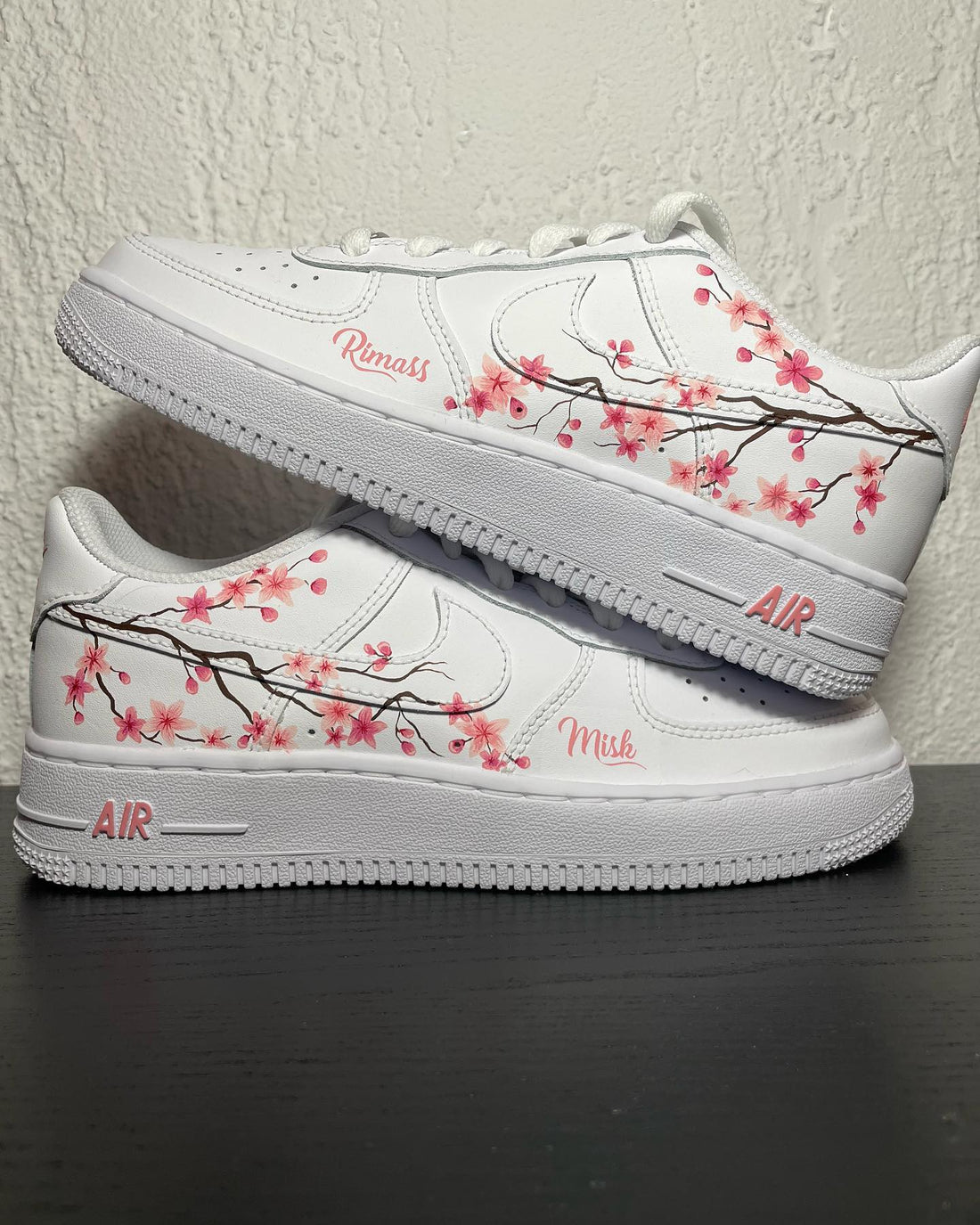 Custom AF 1s Shoes Dreamy Pastel Cherry Blossom Pink Pattern
