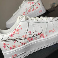 Custom AF 1s Shoes Dreamy Pastel Cherry Blossom Pink Pattern