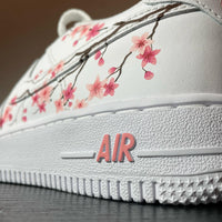 Custom AF 1s Shoes Dreamy Pastel Cherry Blossom Pink Pattern