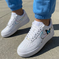 Custom AF 1s Shoes Dreamy Rainbow Butterfly Pattern