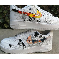 Custom AF 1s Shoes Dynamic Naruto Theme Orange Black