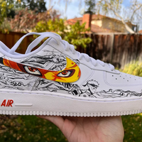 Custom AF 1s Shoes Dynamic Naruto Theme Orange Black