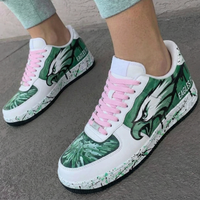 Custom AF 1s Shoes Eagles Graphic Baby Pink Green