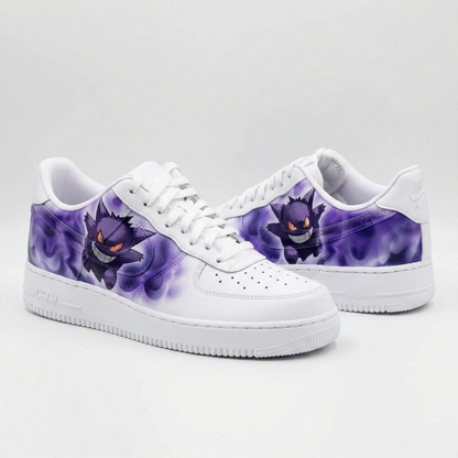 Custom AF 1s Shoes Gengar Purple Smoke White Purple