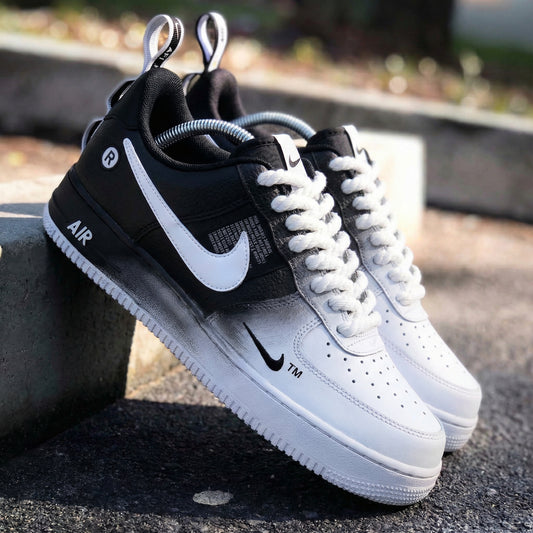 Custom AF 1s Shoes Gradient Black White