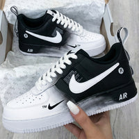 Custom AF 1s Shoes Gradient Black White