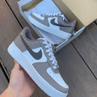 Custom AF 1s Shoes Gray and Dark Gray