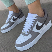Custom AF 1s Shoes Gray and Dark Gray