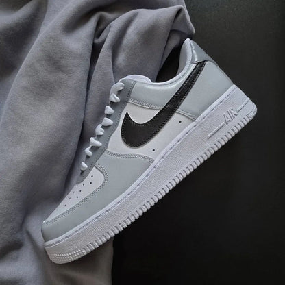 Custom AF 1s Shoes Gray Black Colorway