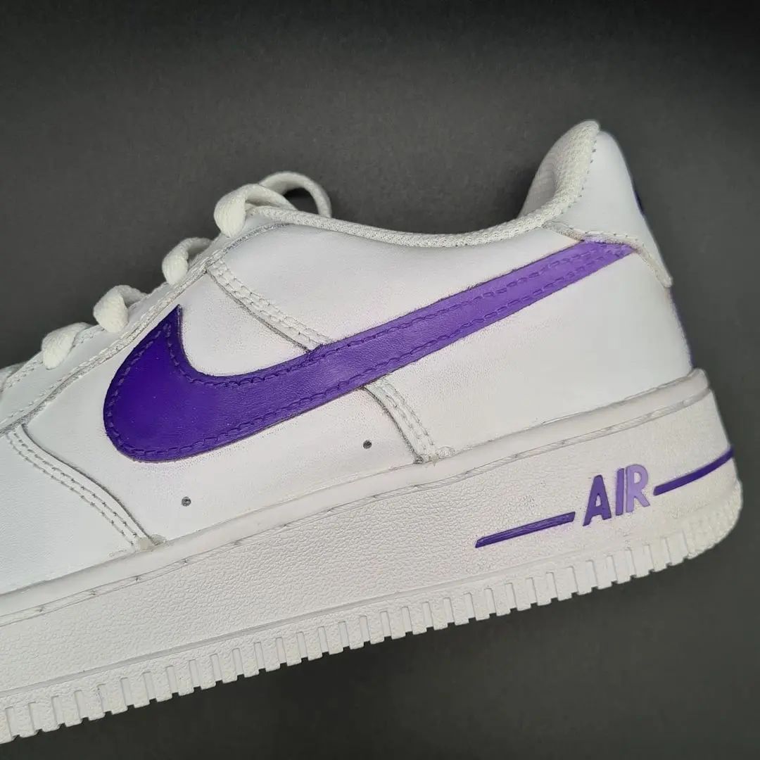 Custom AF 1s Shoes Green and Purple Color
