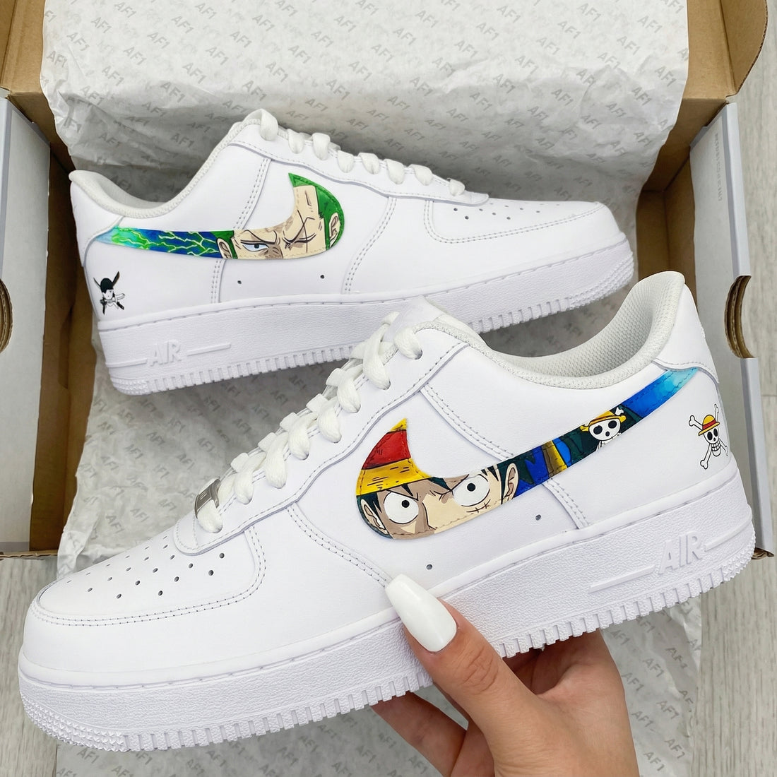 Custom AF 1s Shoes Hot-Blooded One Piece Theme Multicolor