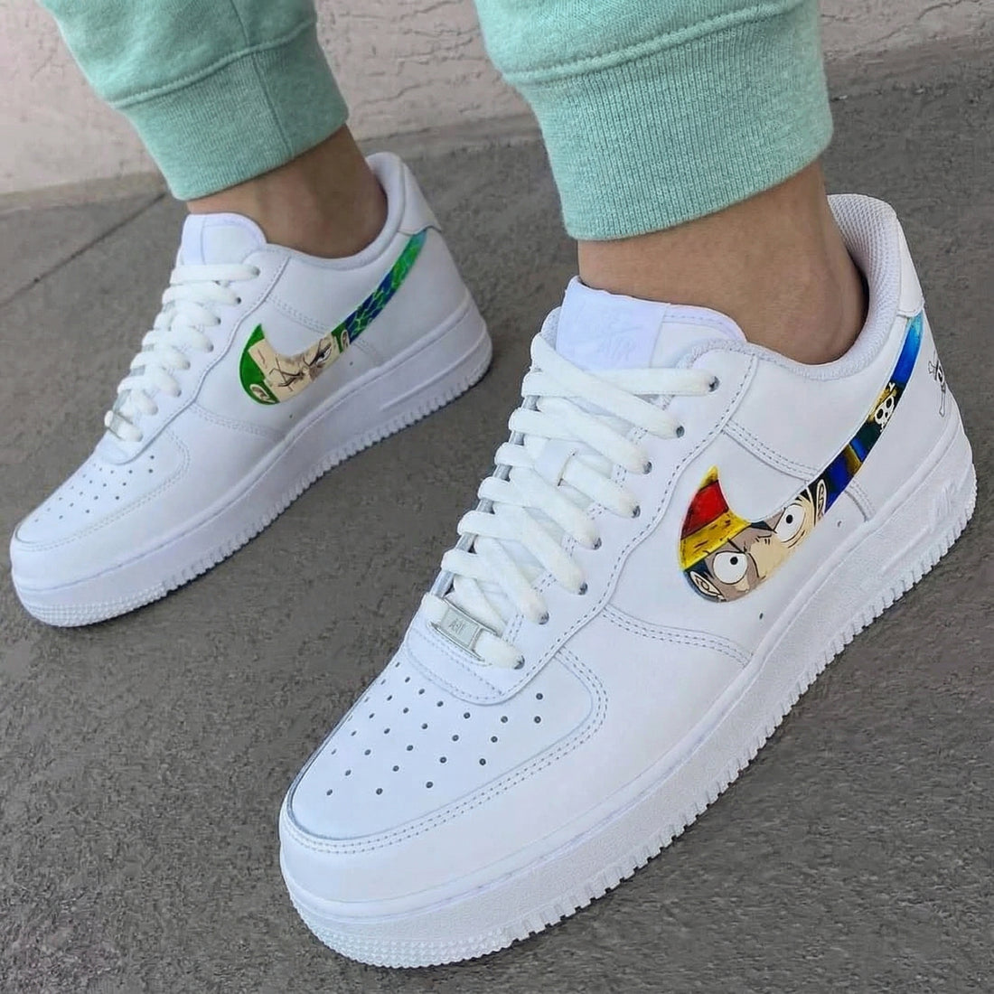 Custom AF 1s Shoes Hot-Blooded One Piece Theme Multicolor