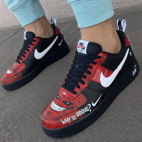 Custom AF 1s Shoes Joker Theme Black Red