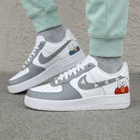 Custom AF 1s Shoes Kaws Cartoon Characters Gray Blue Red