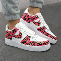 Custom AF 1s Shoes Leopard Print Pink Black Green