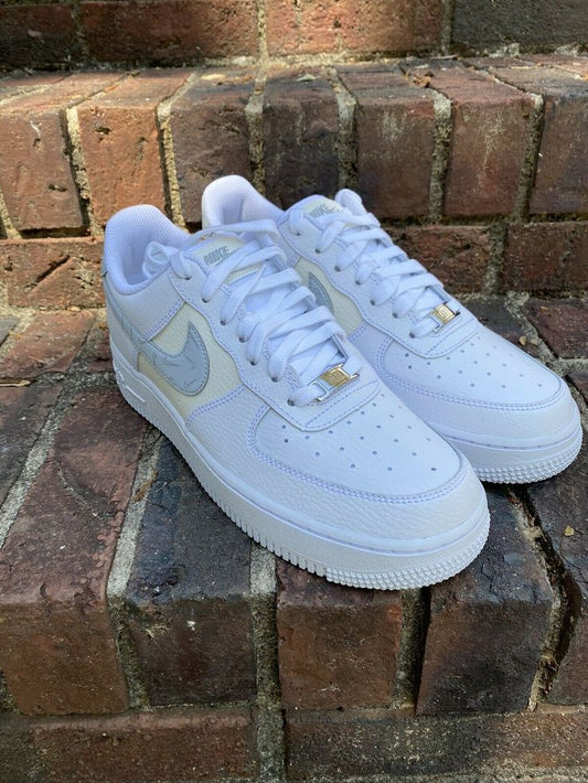 Custom AF 1s Shoes Light Grey Accents White