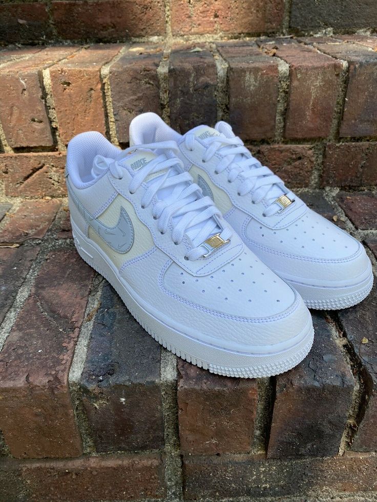 Custom AF 1s Shoes Light Grey Accents White
