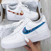 Custom AF 1s Shoes Lilo And Stitch Inspired Red Blue