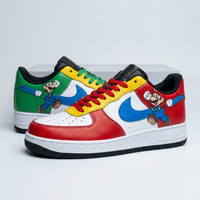 Custom AF 1s Shoes Mario And Luigi Cartoon Red Green Yellow Blue