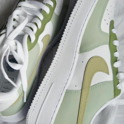 Custom AF 1s Shoes Mint Green and Olive Green