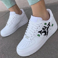 Custom AF 1s Shoes Monopoly Man Money Bills Black Green