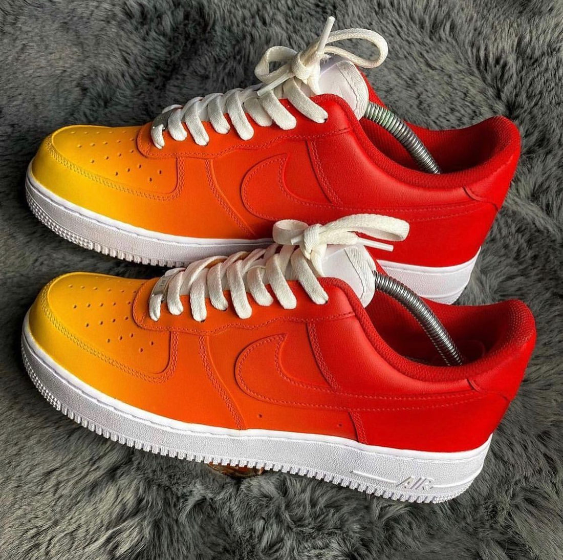 Custom AF 1s Shoes Ombre Orange Red