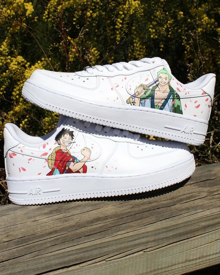 Custom AF 1s Shoes One Piece Theme Red Green