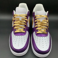 Custom AF 1s Shoes Purple and Gold with White