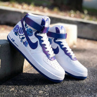 Custom AF 1s Shoes Purple Blue Rose Petals