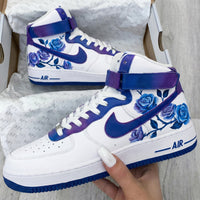 Custom AF 1s Shoes Purple Blue Rose Petals