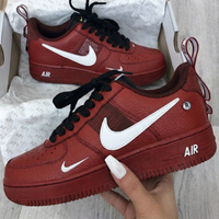Custom AF 1s Shoes Red Black White