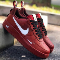 Custom AF 1s Shoes Red Black White