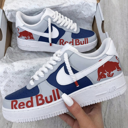 Custom AF 1s Shoes Red Bull Blue Red