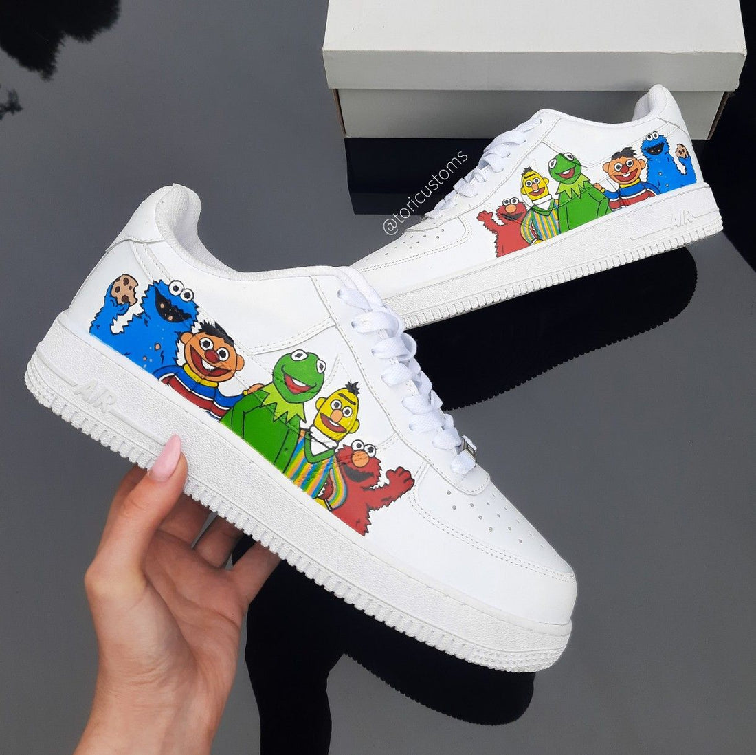 Custom AF 1s Shoes Sesame Street Characters Multicolor