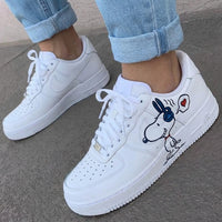Custom AF 1s Shoes Snoopy Hearts Blue Red