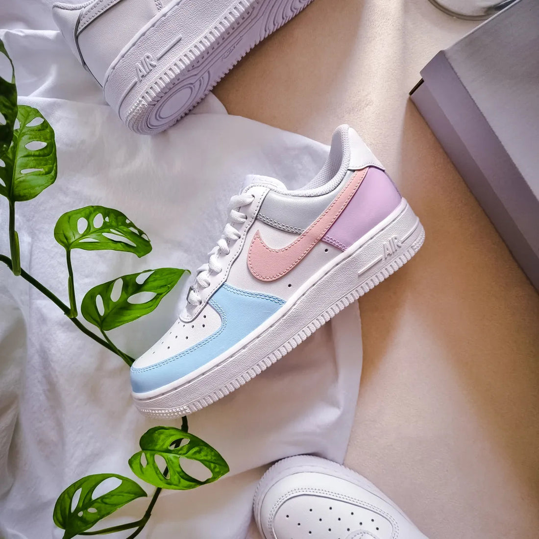 Custom AF 1s Shoes Soft Baby Blue Baby Pink