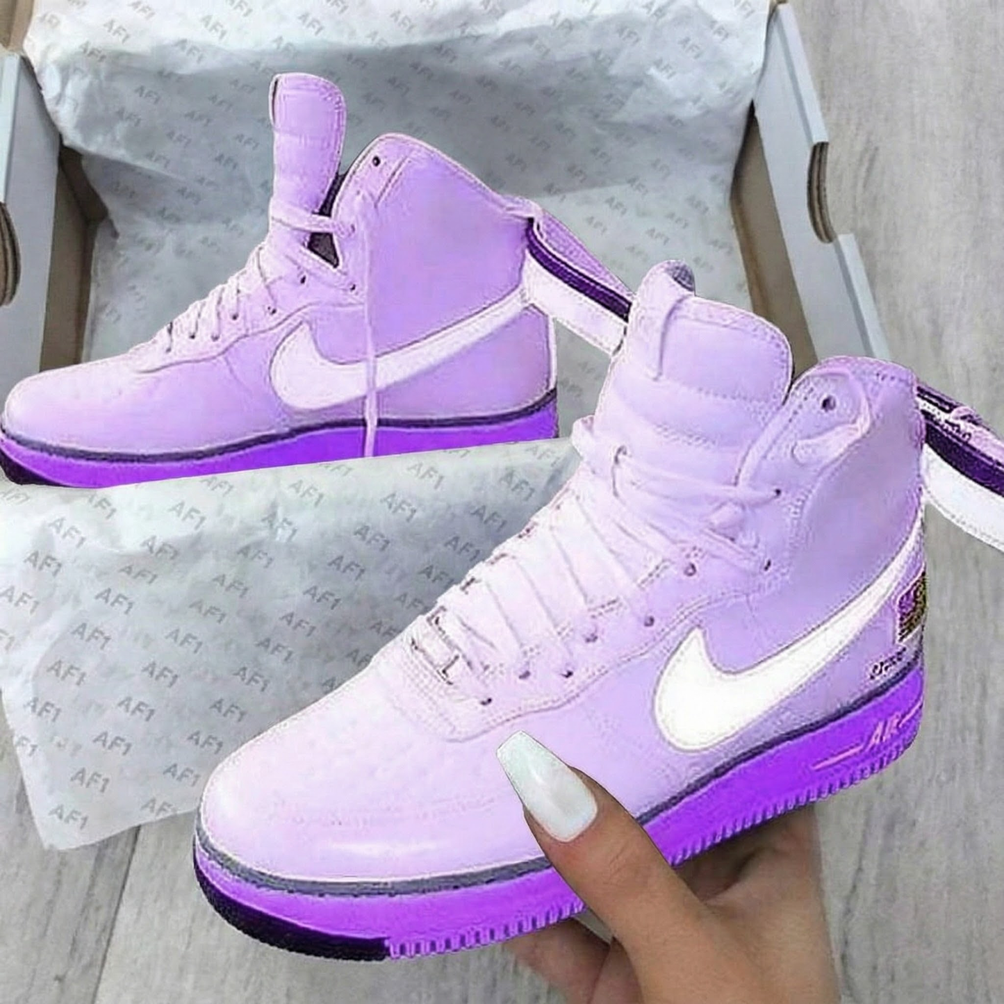 Custom AF 1s Shoes Soft Macaron Baby Pink Purple