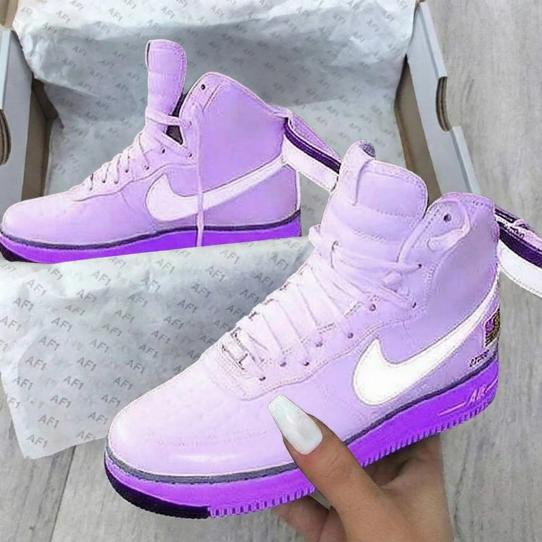 Custom AF 1s Shoes Soft Macaron Baby Pink Purple