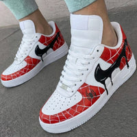 Custom AF 1s Shoes Spider Web Spiders Black Drip Red Black
