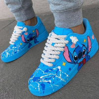 Custom AF 1s Shoes Stitch Design Blue Pink