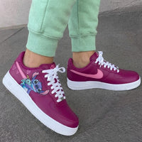 Custom AF 1s Shoes Stitch Doll Hearts Pink Fuchsia