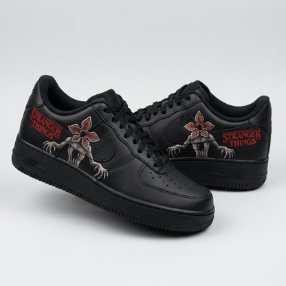 Custom AF 1s Shoes Stranger Things Demogorgon Black