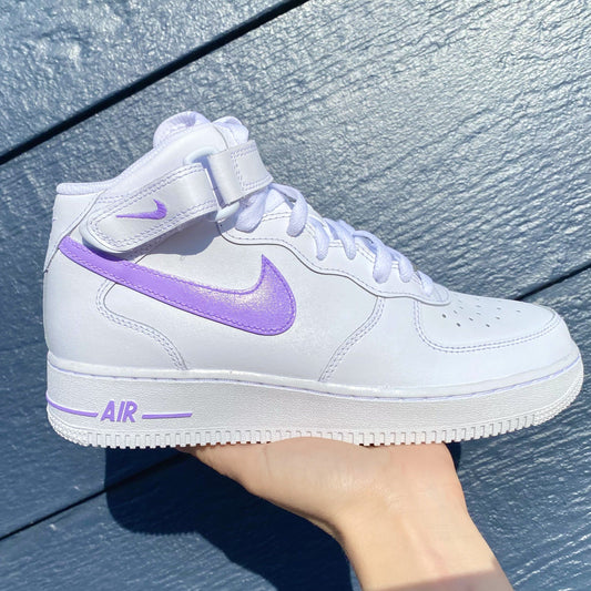 Custom AF 1s Shoes Subtle Purple Accents