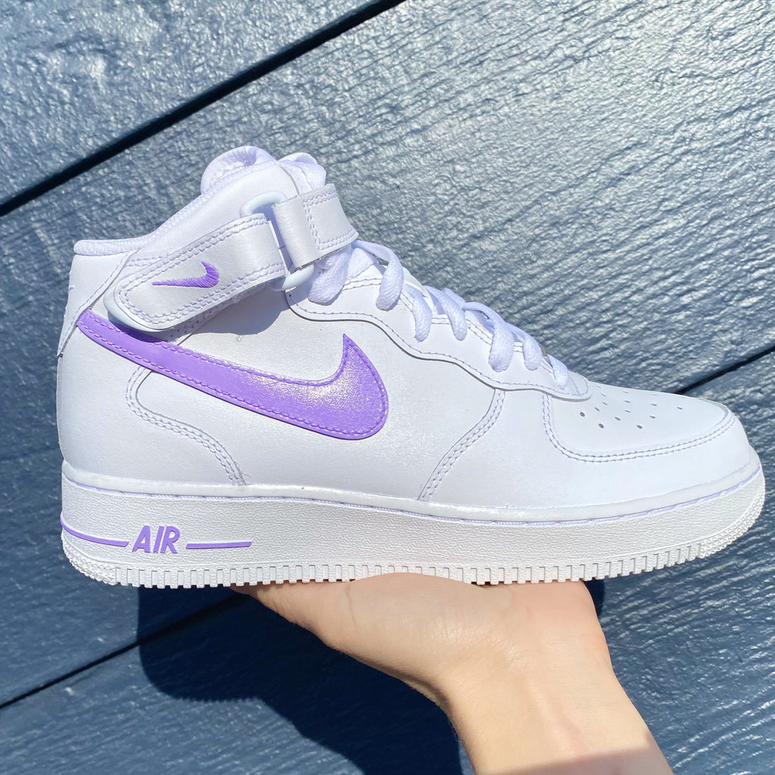 Custom AF 1s Shoes Subtle Purple Accents
