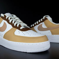 Custom AF 1s Shoes Tan and Brown Color