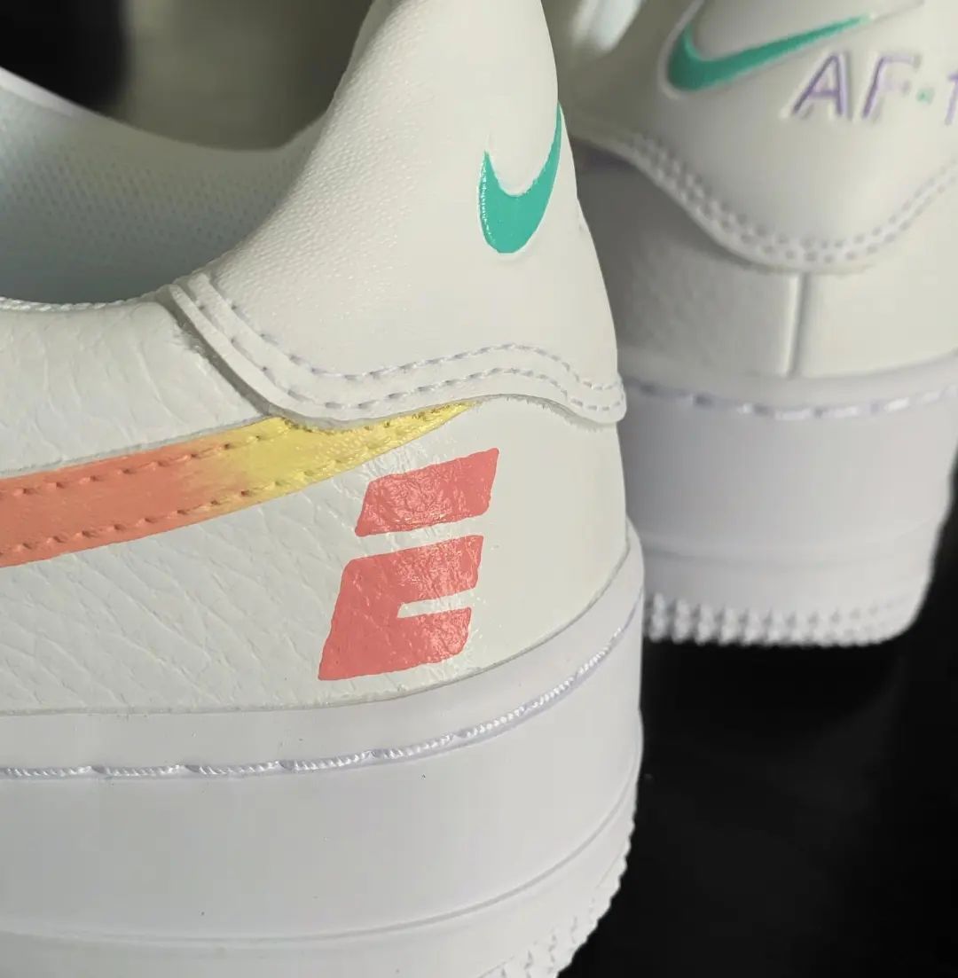 Custom AF 1s Shoes Tie Dye Rainbow Color