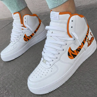 Custom AF 1s Shoes Tigger Cartoon Tiger Stripes Orange Black