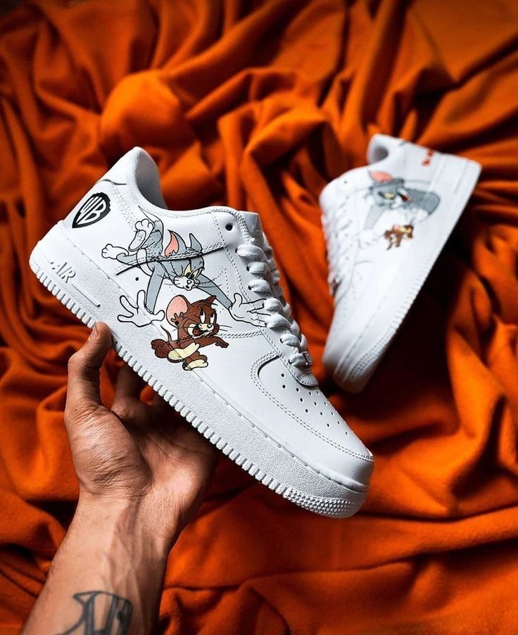 Custom AF 1s Shoes Tom And Jerry Pattern Design